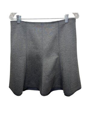 Ann Taylor Mini Skirt Women 10 Gray Skater Flare Work Career Casual